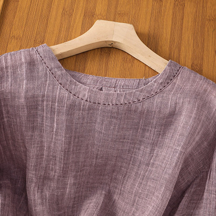Buddha Stones Lässiges Sommer-T-Shirt für Damen mit Rundhalsausschnitt und Dreiviertelärmeln - image 10