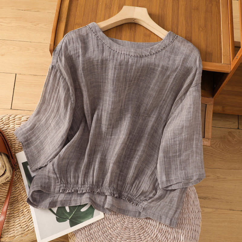 Buddha Stones Lässiges Sommer-T-Shirt für Damen mit Rundhalsausschnitt und Dreiviertelärmeln - Bräunen - US12, UK/AU16, EU44 (2XL) - image 16