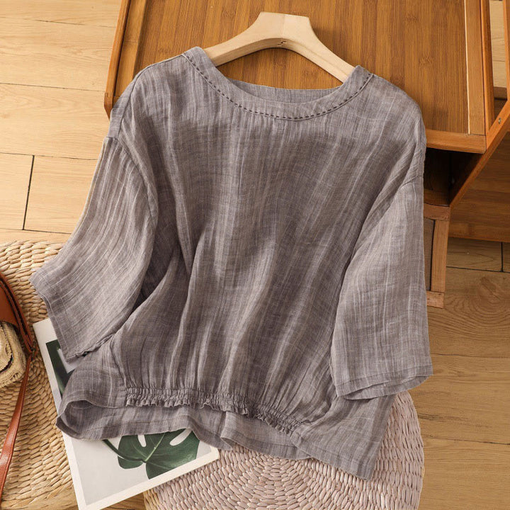 Buddha Stones Lässiges Sommer-T-Shirt für Damen mit Rundhalsausschnitt und Dreiviertelärmeln - Bräunen - US12, UK/AU16, EU44 (2XL) - image 16