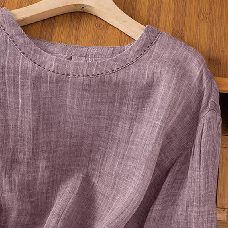 Buddha Stones Lässiges Sommer-T-Shirt für Damen mit Rundhalsausschnitt und Dreiviertelärmeln - image 12