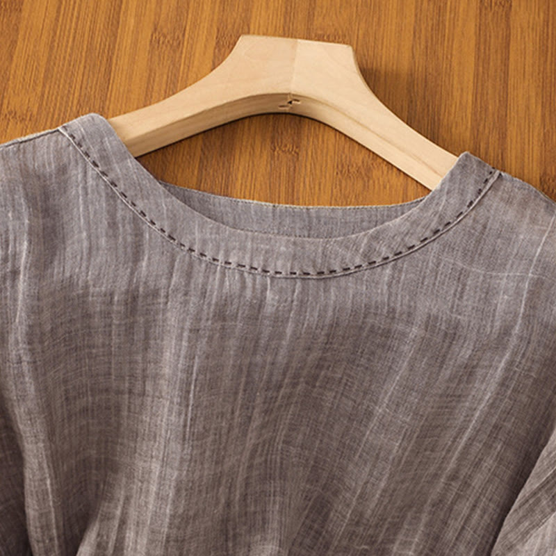 Buddha Stones Lässiges Sommer-T-Shirt für Damen mit Rundhalsausschnitt und Dreiviertelärmeln - image 18