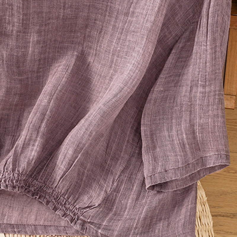Buddha Stones Lässiges Sommer-T-Shirt für Damen mit Rundhalsausschnitt und Dreiviertelärmeln - image 15