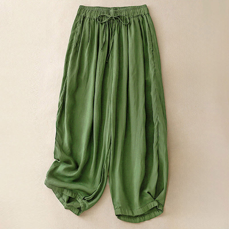 Buddha Stones Sommer-Caprihose mit elastischem Bund und Taschen - SeaGreen - US 8-10, UK/AU 12-14, EU 40-42 (2XL) - image 27