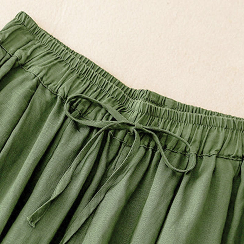 Buddha Stones Sommer-Caprihose mit elastischem Bund und Taschen - image 28