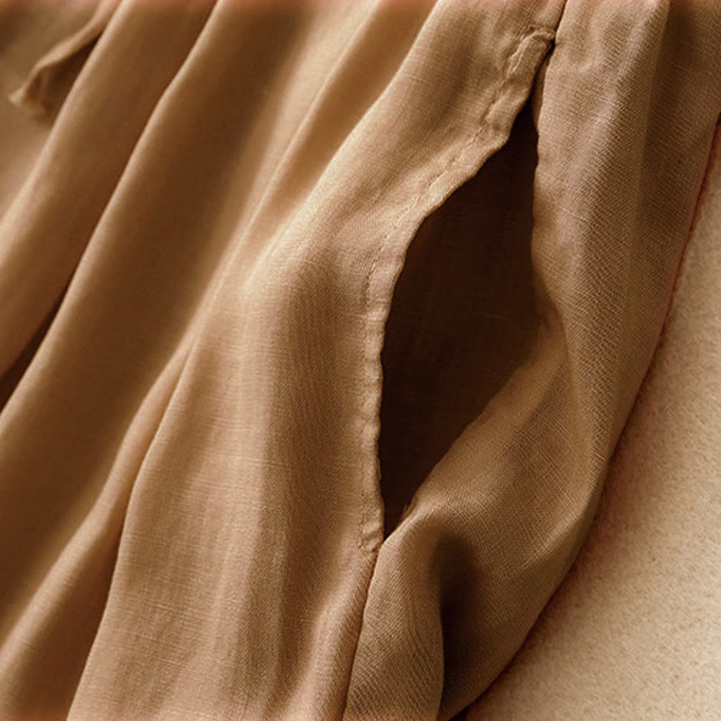 Buddha Stones Sommer-Caprihose mit elastischem Bund und Taschen - image 25