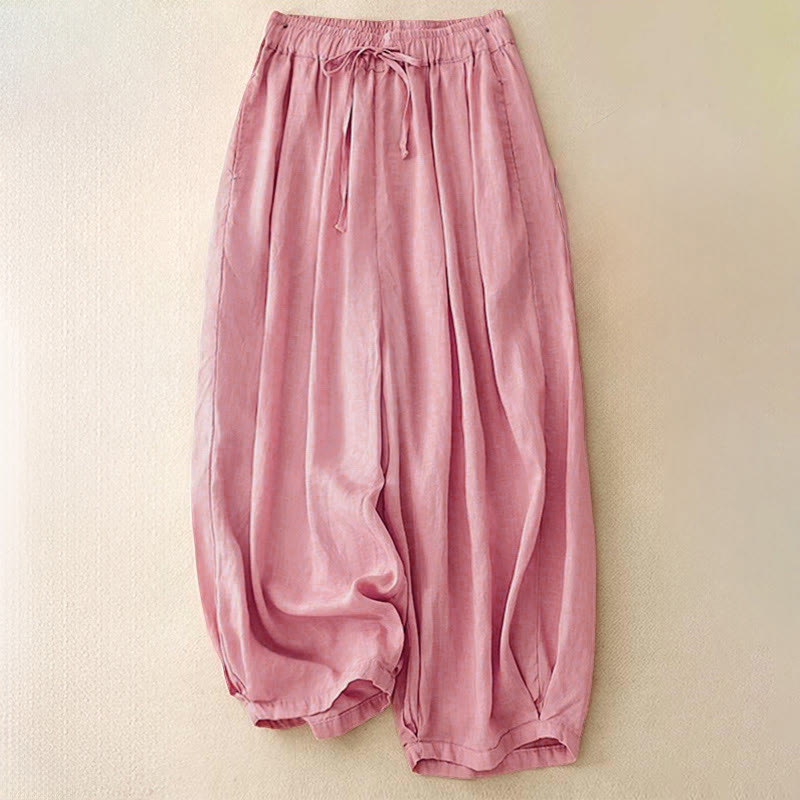 Buddha Stones Sommer-Caprihose mit elastischem Bund und Taschen - Rosa - US 8-10, UK/AU 12-14, EU 40-42 (2XL) - image 18
