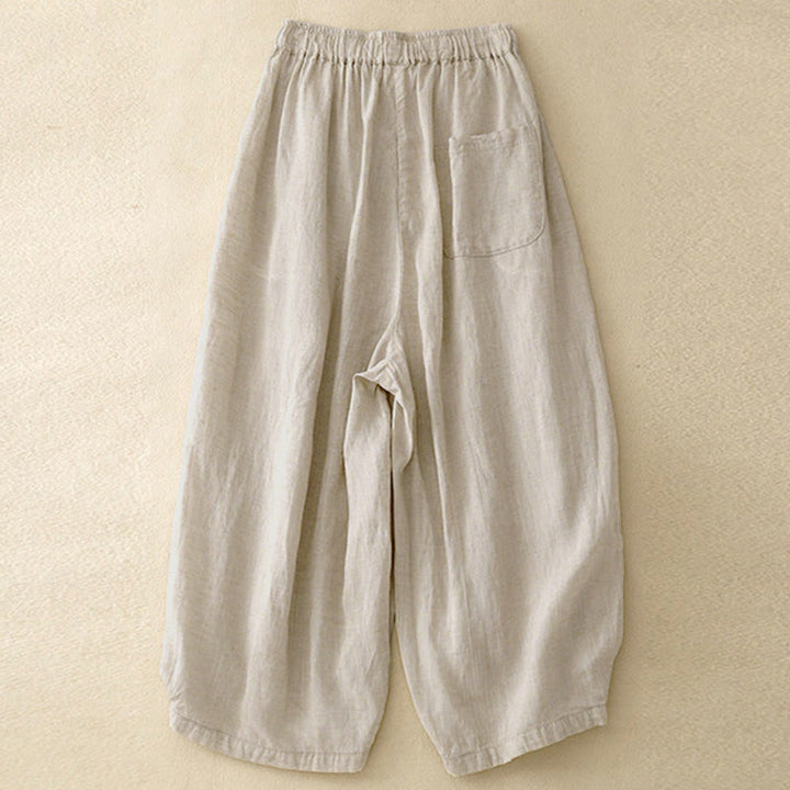 Buddha Stones Sommer-Caprihose mit elastischem Bund und Taschen - image 1