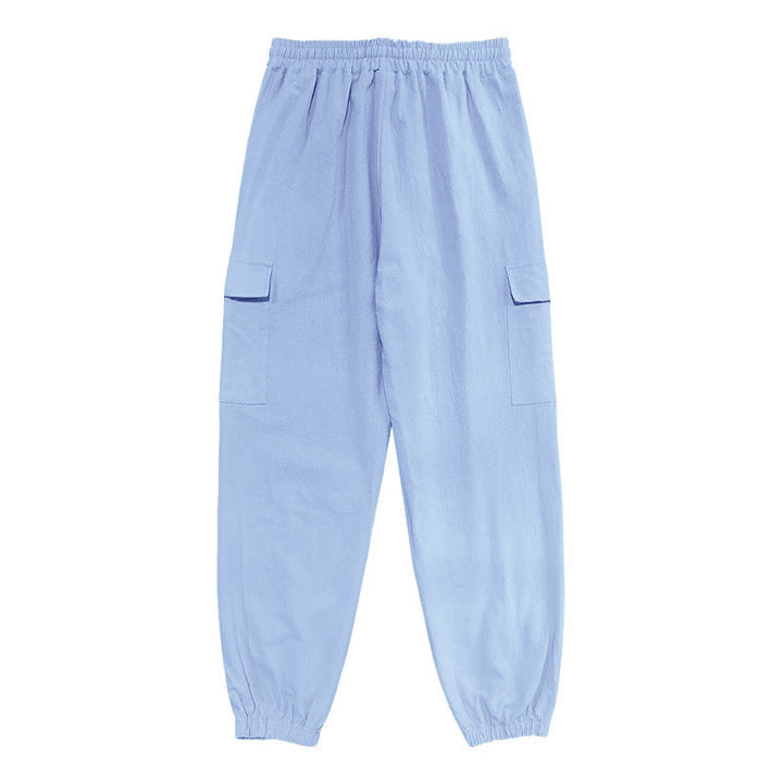 Buddha Stones Herren-Cargohose aus Leinen mit Kordelzug und Taschen - image 11