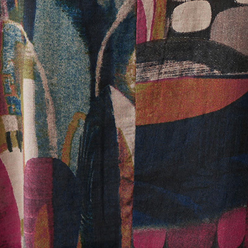 Buddha Stones -Midikleid mit farbenfrohen Grafiken, halben Ärmeln und Taschen - image 10