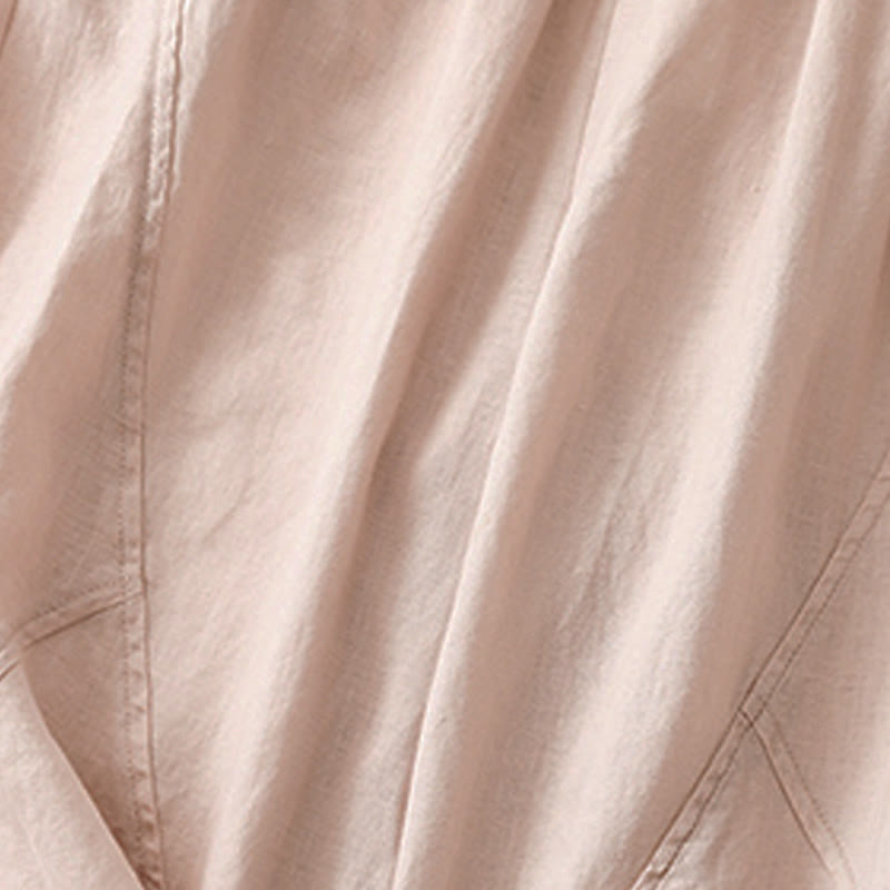 Buddha Stones Lässige, schlichte, knöchellange Leinenhose für Damen mit Taschen - image 25