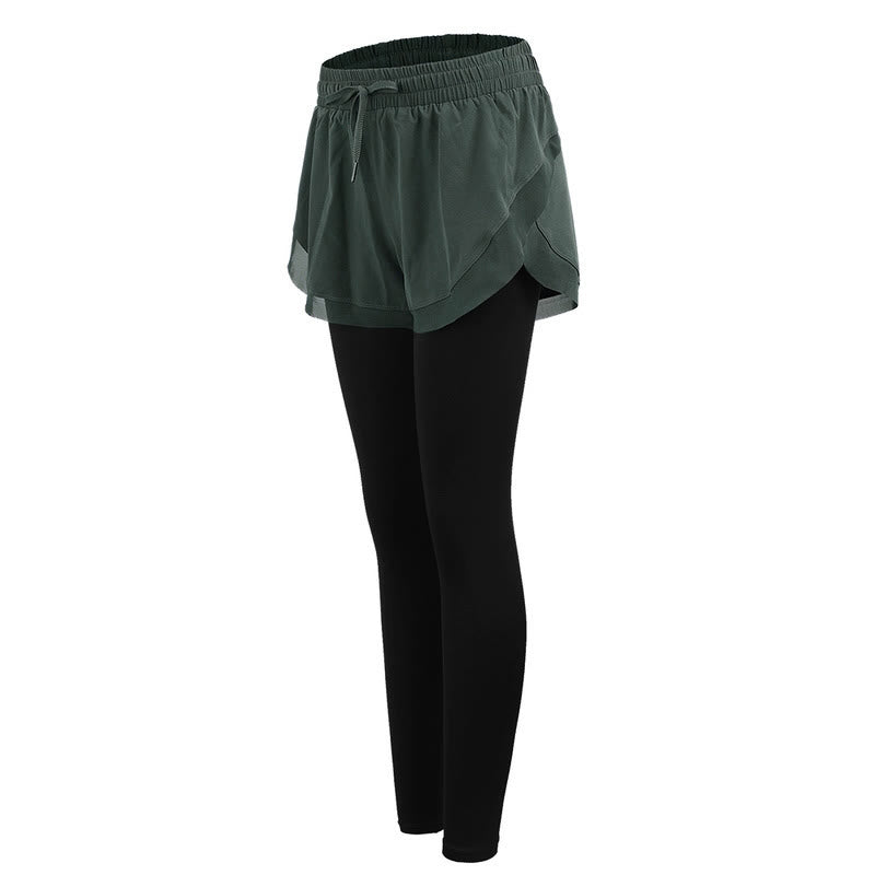Buddha Stones 2-in-1 Sport-Leggings, Outdoor-Fitness-Leggings für Damen, Yoga-Hosen - Kadettenblau - US 8-10, UK/AU 12-14, EU 40-42 (XL) - image 5