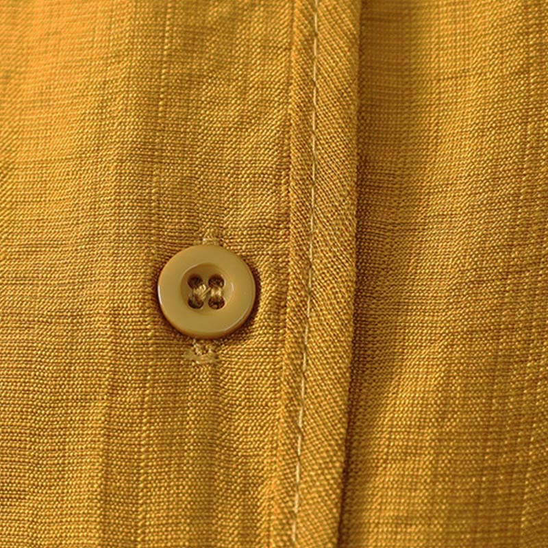 Buddha Stones Lässiges, minimalistisches, einfarbiges Langarmhemd für Damen mit Knopfleiste – Sommerlich - image 4