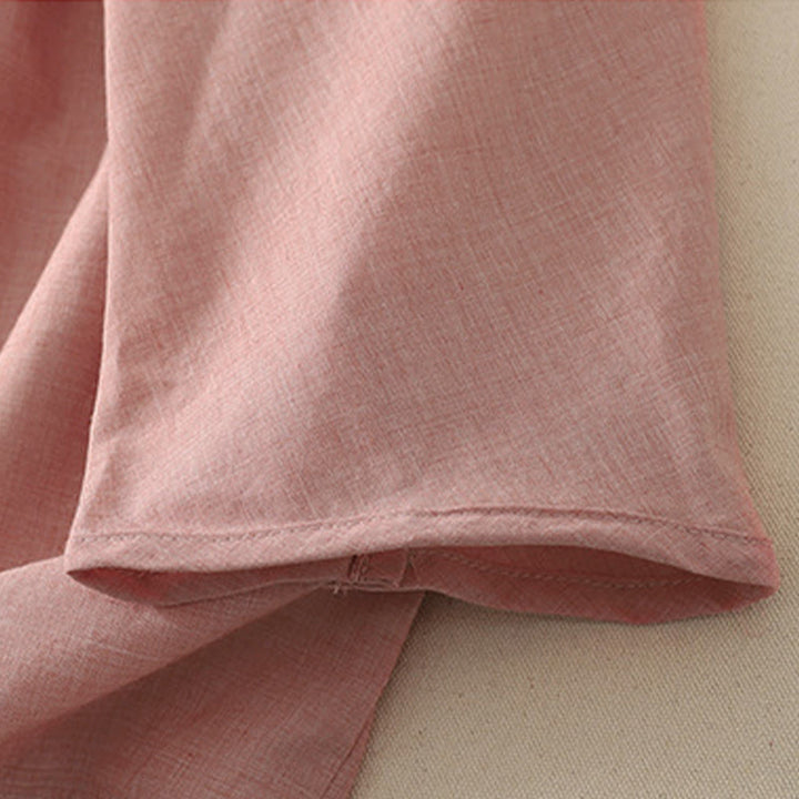 Buddha Stones Sommerliche, lässige, minimalistische, einfarbige Damen-Langarmshirts mit Rundhalsausschnitt - image 3
