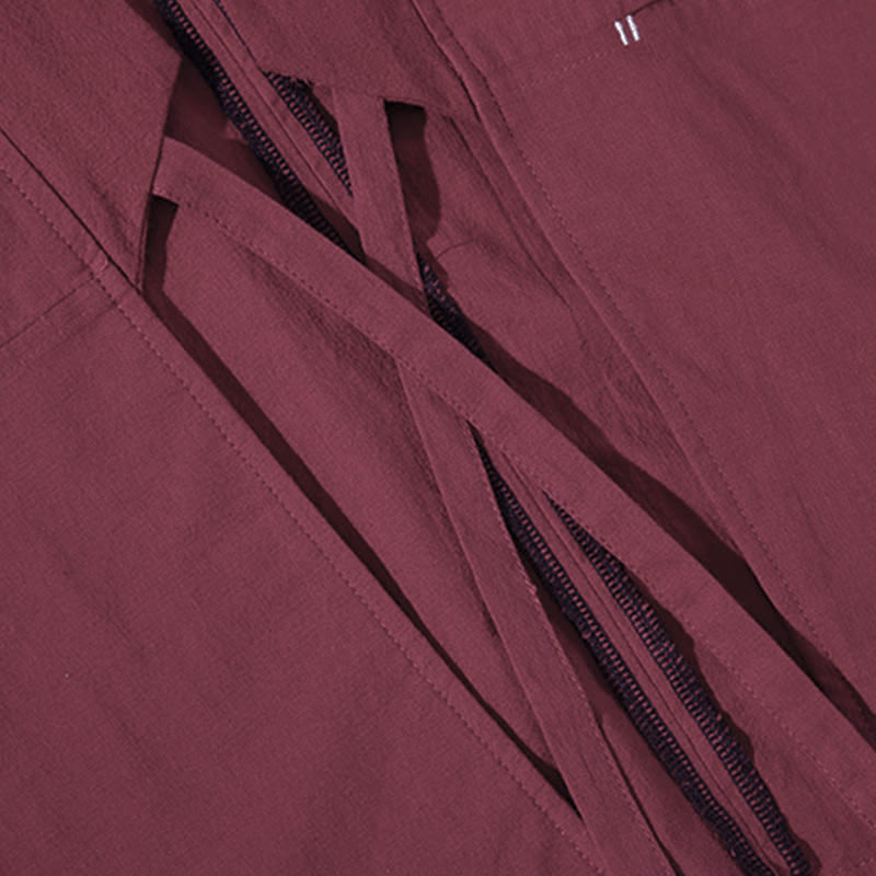 Buddha Stones , einfarbige, geschnürte Dreiviertelarm-Jacke mit offener Vorderseite, Herrenkimono - image 8