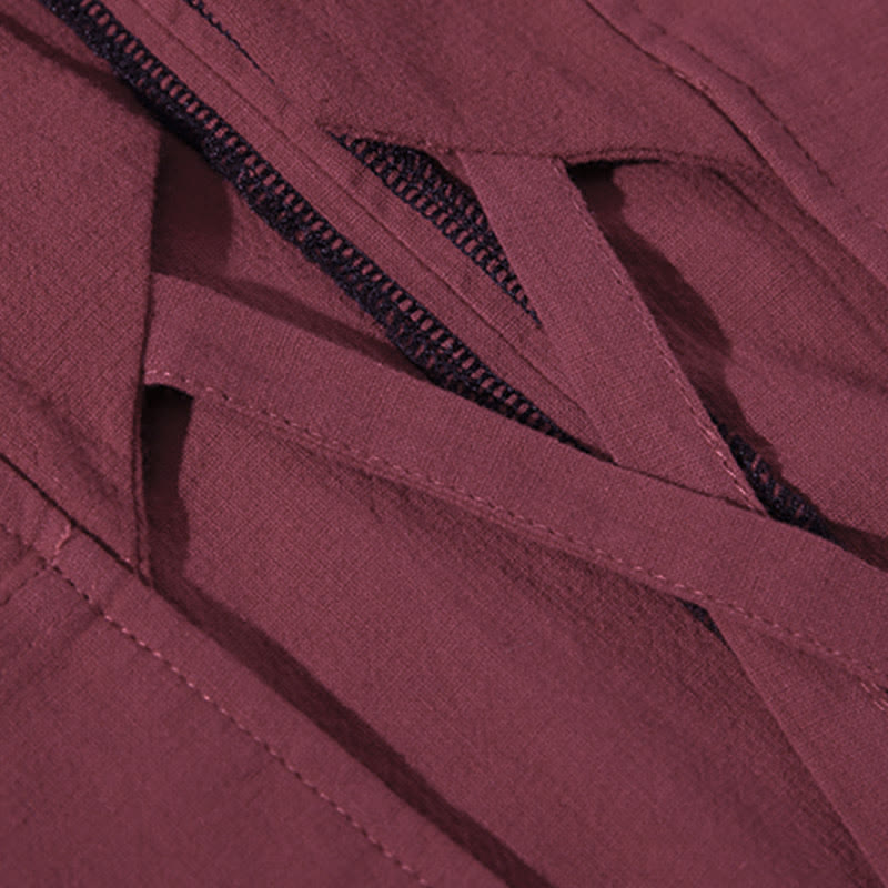 Buddha Stones , einfarbige, geschnürte Dreiviertelarm-Jacke mit offener Vorderseite, Herrenkimono - image 9