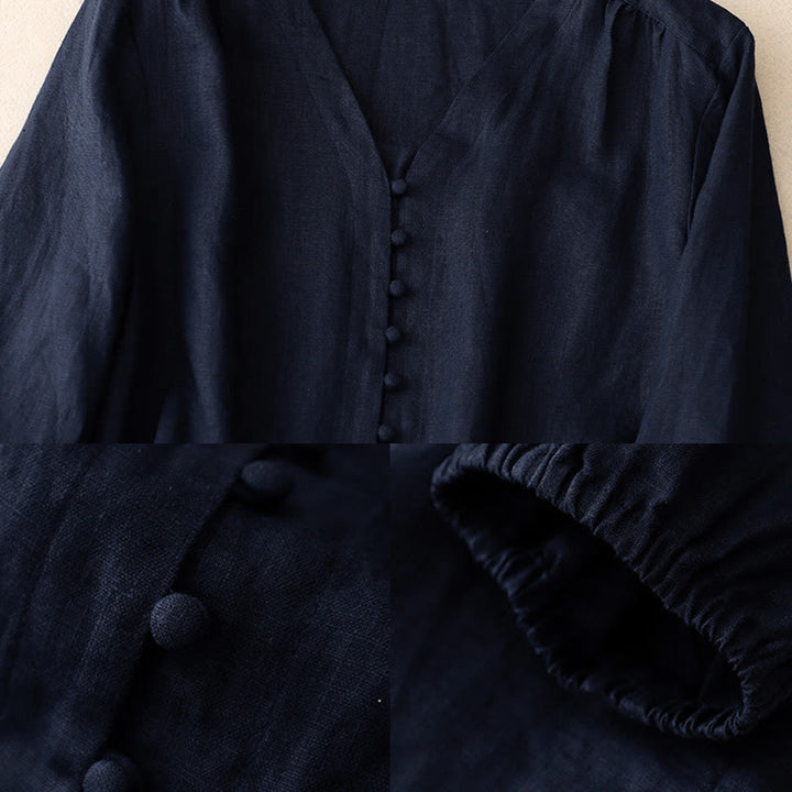 Damen-Langarmshirt mit Buddha Stones -Motiv und V-Ausschnitt - image 8
