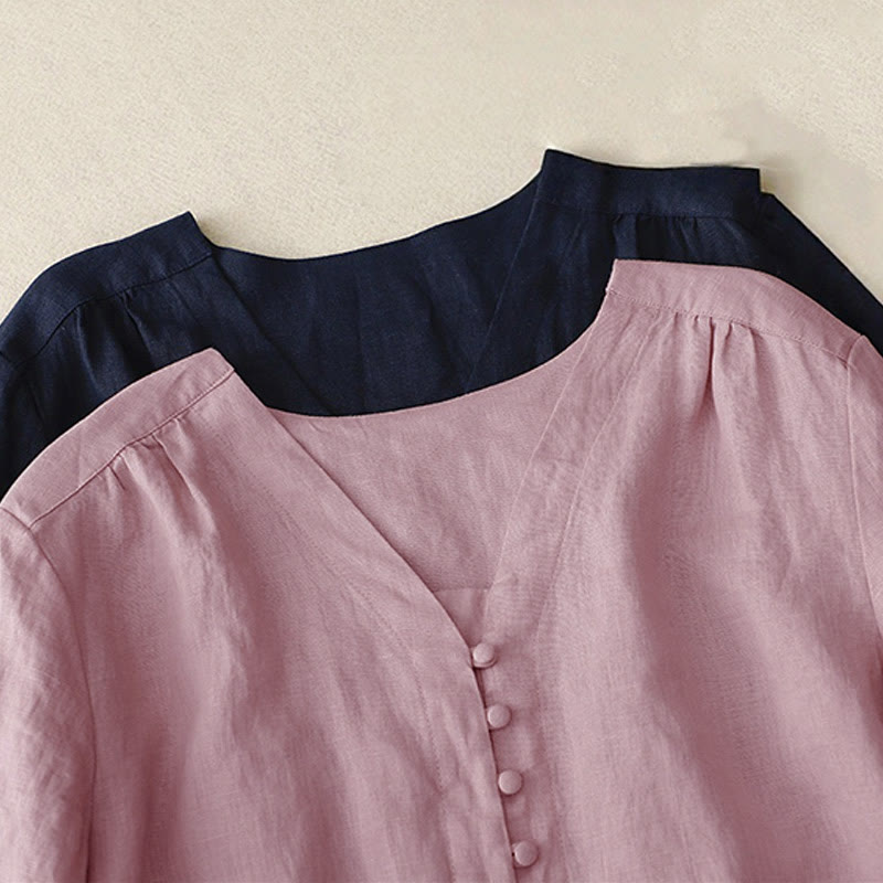 Damen-Langarmshirt mit Buddha Stones -Motiv und V-Ausschnitt - image 12