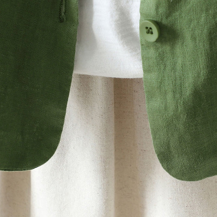 Buddha Stones Damenjacke mit V-Ausschnitt und Taschen in reinen Farben - image 20
