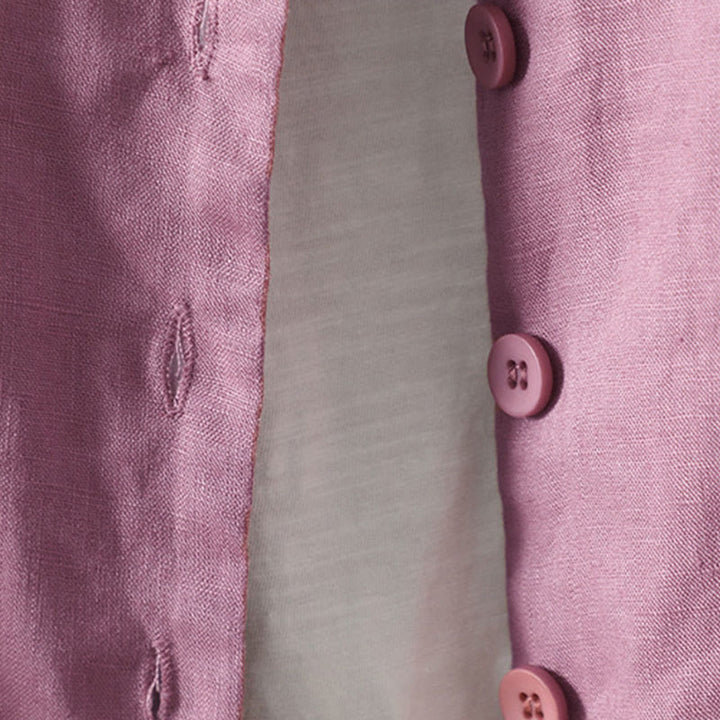 Buddha Stones Damenjacke mit V-Ausschnitt und Taschen in reinen Farben - image 11