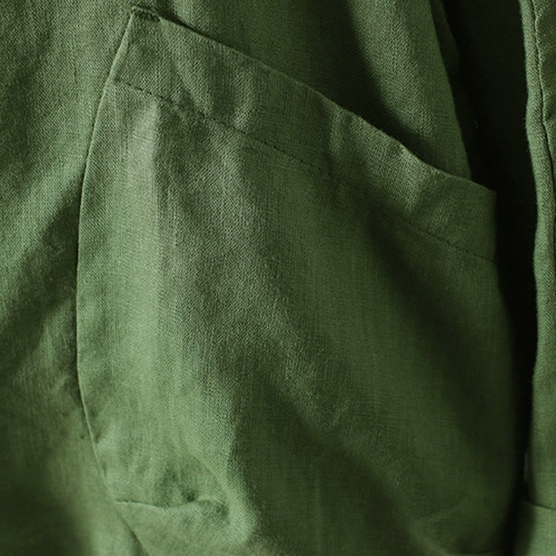 Buddha Stones Damenjacke mit V-Ausschnitt und Taschen in reinen Farben - image 21