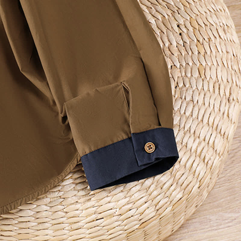 Buddha Stones Lässiges, minimalistisches Langarmshirt für Damen mit Kontrastbesatz und aufgesetzter Tasche – ideal für den Sommer. - image 17