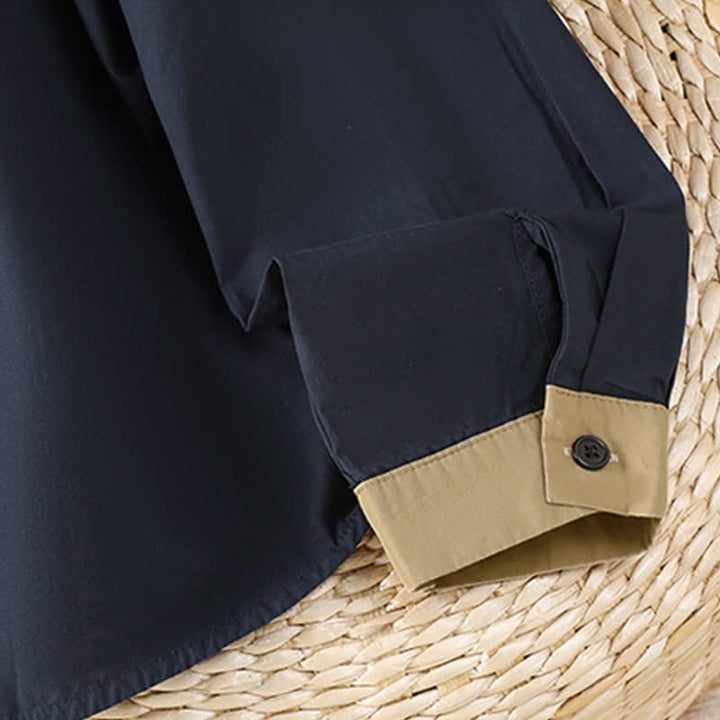 Buddha Stones Lässiges, minimalistisches Langarmshirt für Damen mit Kontrastbesatz und aufgesetzter Tasche – ideal für den Sommer. - image 8