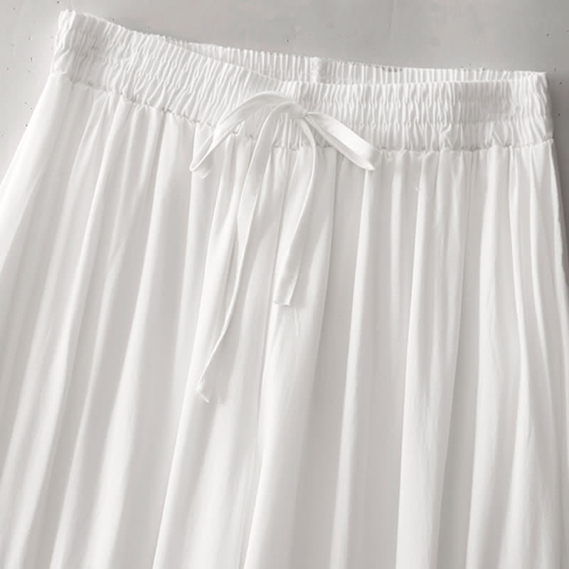 Buddha Stones Sommerliche, lässig-elegante, einfarbige Cropped-Hose mit Kordelzug, weitem Bein und Taschen für Damen - image 25