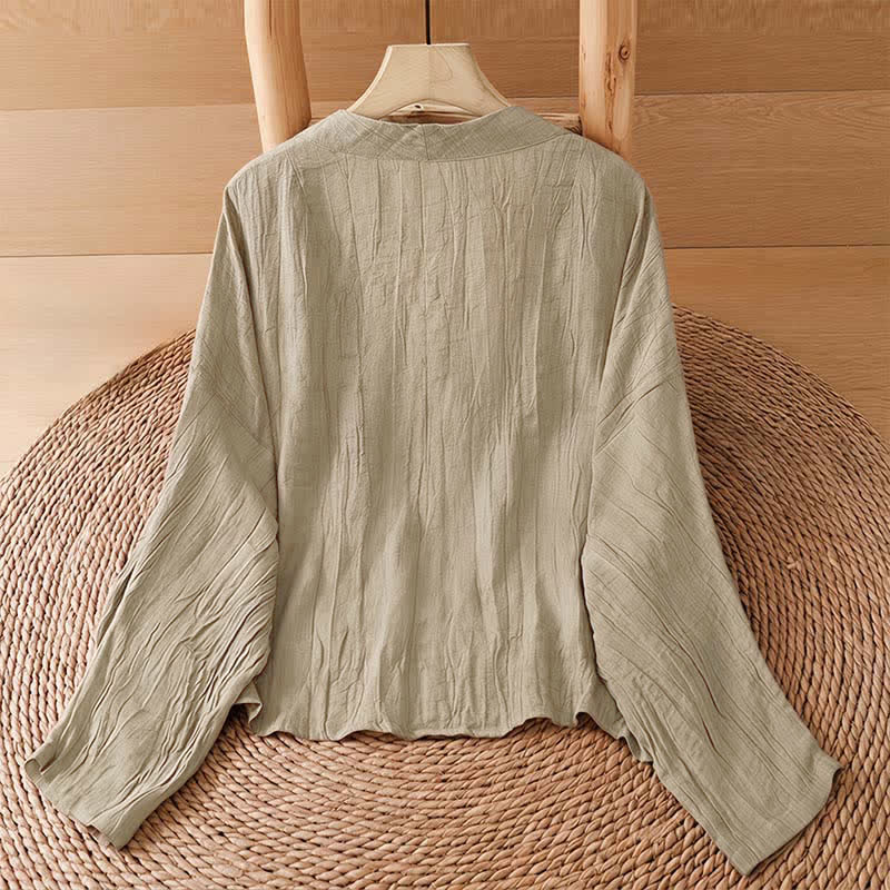 Buddha Stones Sommerlicher, lässiger Boho-Kimono mit Faltenmuster und Kordelzug für Damen - image 1