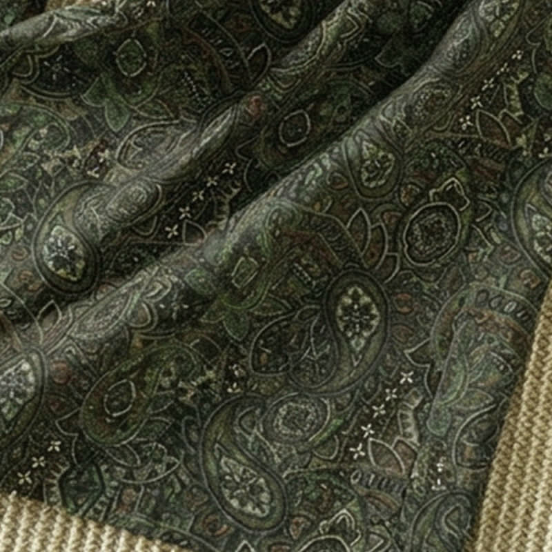 Buddha Stones Boho-Hose für Frühling und Sommer, grün, abstrakt, mit Kordelzug, weites Bein, mit Tasche - image 10