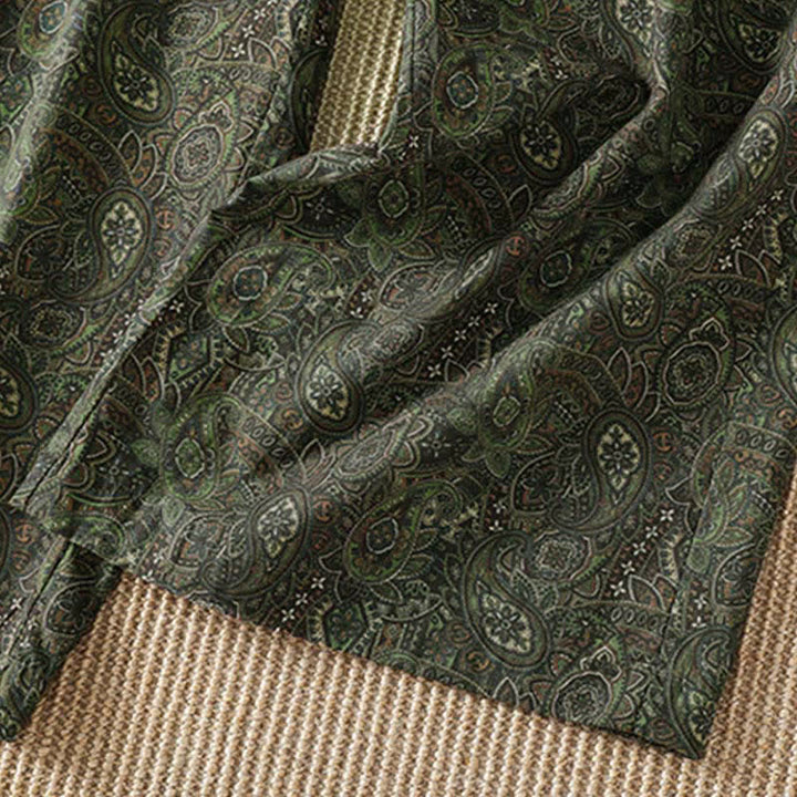 Buddha Stones Boho-Hose für Frühling und Sommer, grün, abstrakt, mit Kordelzug, weites Bein, mit Tasche - image 9