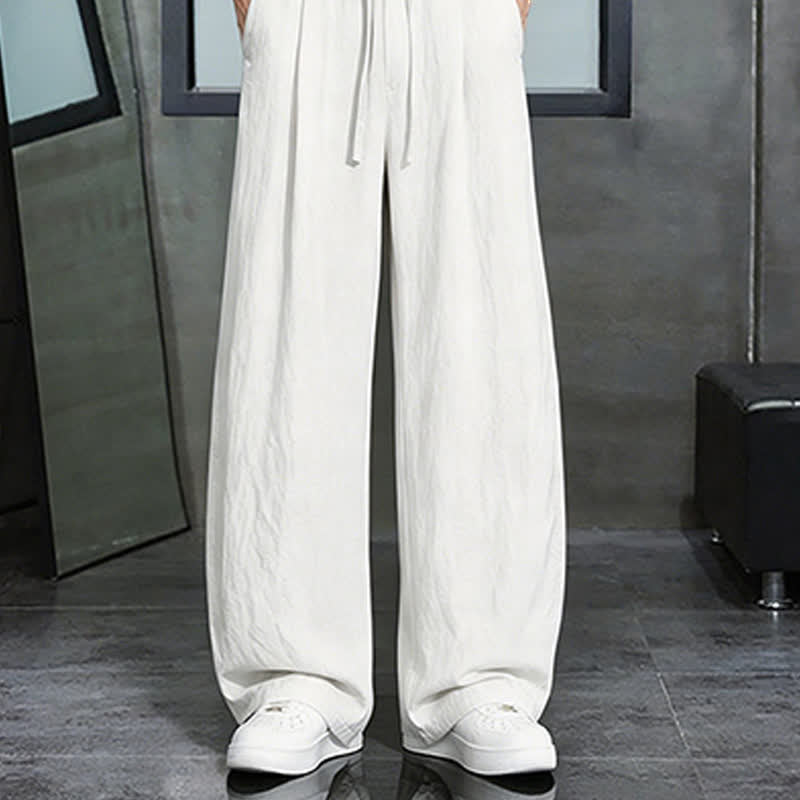 Buddha Stones Lässige lange Herrenhose mit Kordelzug, geradem Bein und Tasche für Frühling und Sommer - image 15