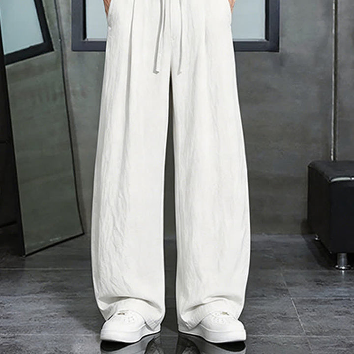 Buddha Stones Lässige lange Herrenhose mit Kordelzug, geradem Bein und Tasche für Frühling und Sommer - image 15