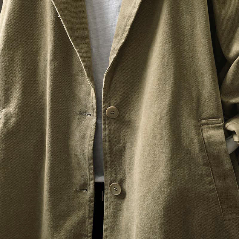 Buddha Stones Frühling Herbst Knöpfe Reverskragen Langarm Mid-Length Damenjacke mit Taschen - image 26