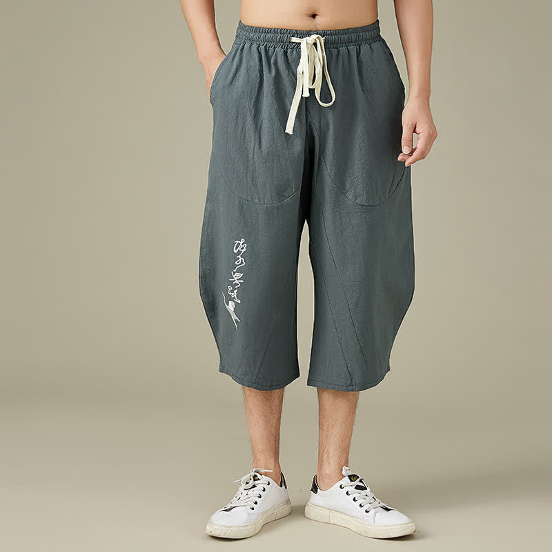 Buddha Stones Freizeithose aus Baumwolle, einfarbig, schmal zulaufend, mit Taschen - Grau - US/ UK/AU54, EU64 (9XL) - image 3