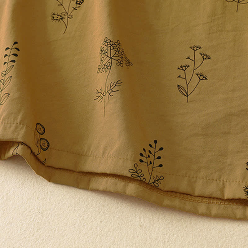 Buddha Stones Lässige Vintage-Sommerhose mit Blumenmuster, Kordelzug, weites Bein und Tasche - image 8