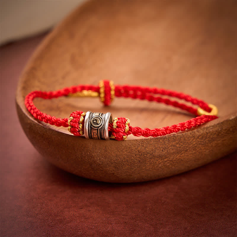 Buddha Stones Kupfernes Yin-Yang-Armband mit roter Schnur - image 1