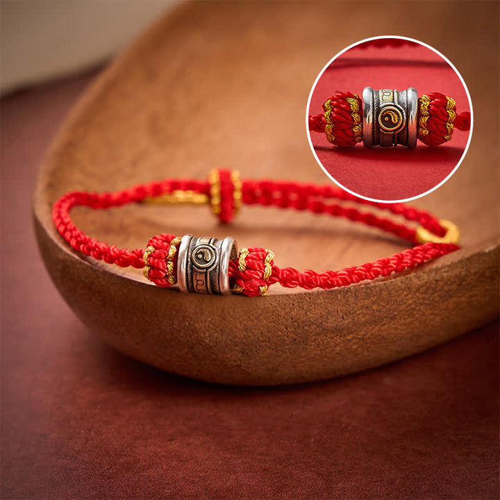 Buddha Stones Kupfernes Yin-Yang-Armband mit roter Schnur - Rote Schnur - image 0