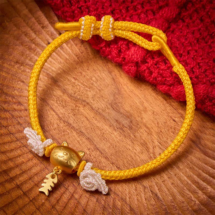 Buddha Stones Kupfernes Wels-Gelbes-Kordelarmband - image 2