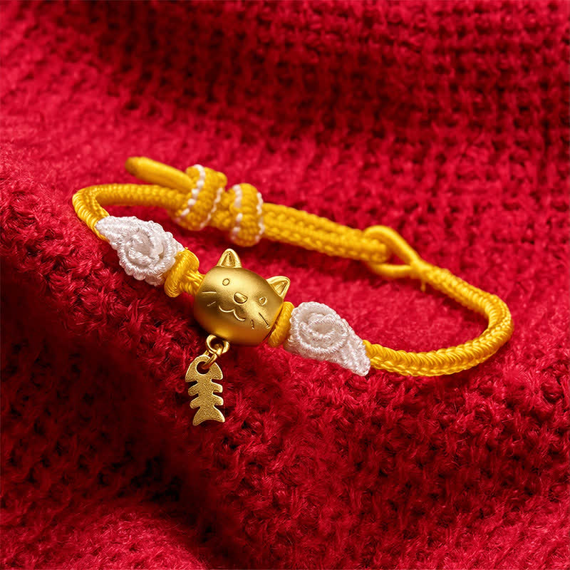 Buddha Stones Kupfernes Wels-Gelbes-Kordelarmband - image 3