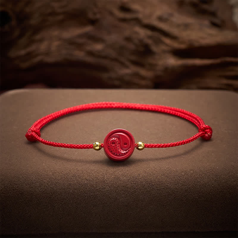 Buddha Stones Yin Yang Rotes Schnur-Balance-Armband - image 3