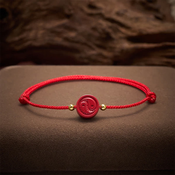 Buddha Stones Yin Yang Rotes Schnur-Balance-Armband - image 3