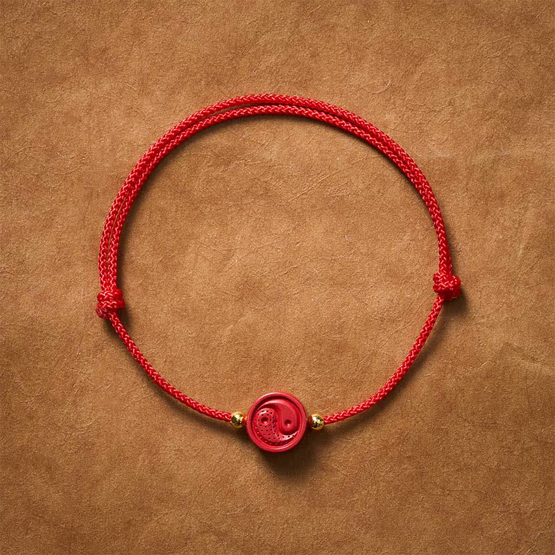 Buddha Stones Yin Yang Rotes Schnur-Balance-Armband - 5,9–6,7 Zoll (15–17 cm) - image 0