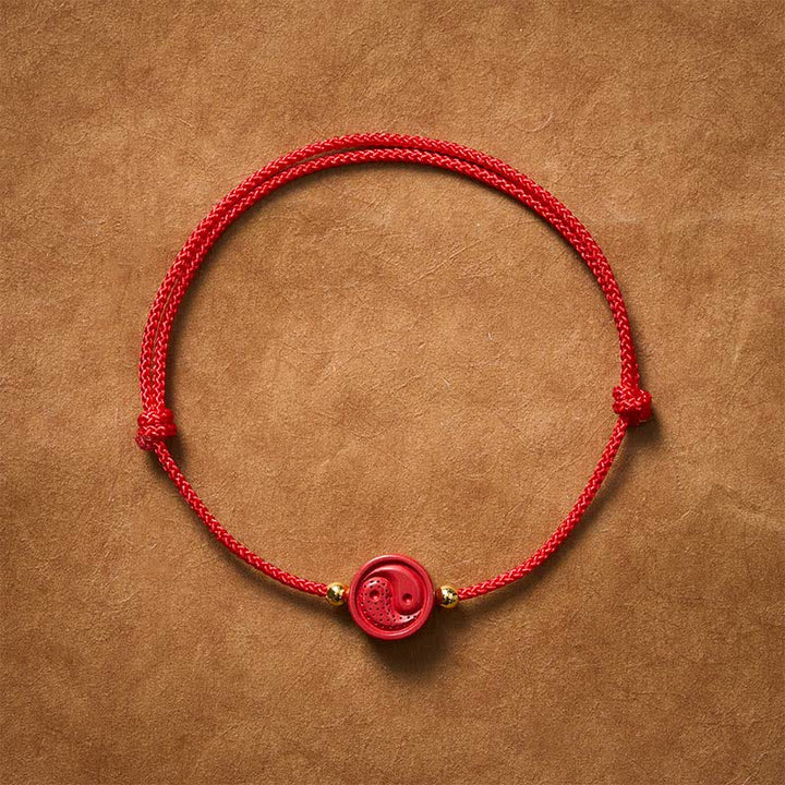 Buddha Stones Yin Yang Rotes Schnur-Balance-Armband - 5,9–6,7 Zoll (15–17 cm) - image 0