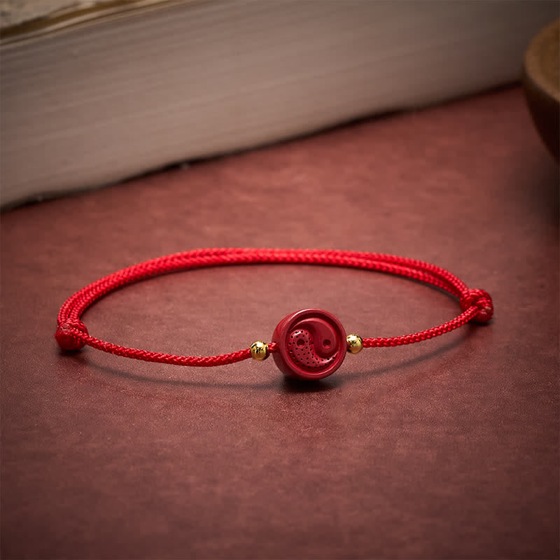 Buddha Stones Yin Yang Rotes Schnur-Balance-Armband - image 2