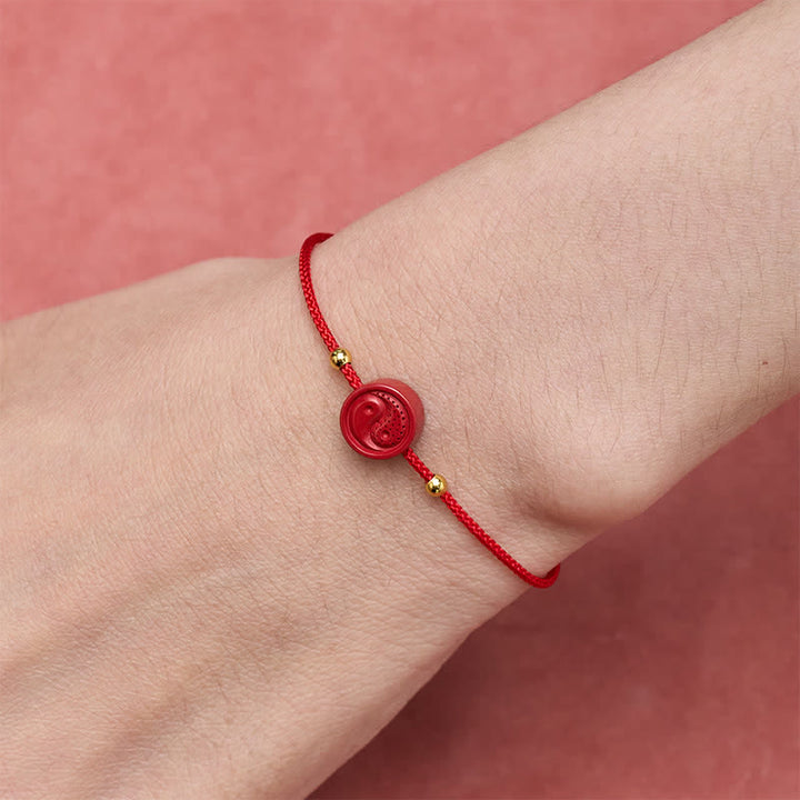 Buddha Stones Yin Yang Rotes Schnur-Balance-Armband - image 4