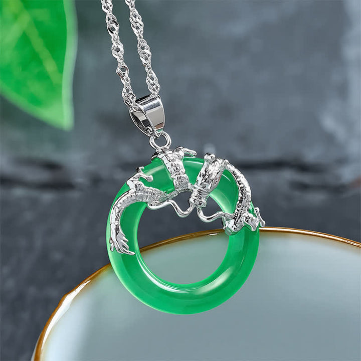 Buddha Stones Jade-Drachen-Anhänger, rund, zum Schutz geeignet - image 8