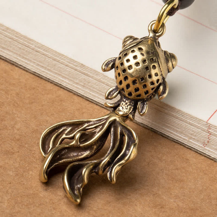 Buddha Stones Koi-Fisch-Anhänger aus Messing für Schlüsselanhänger mit Reichtumssymbol - image 3