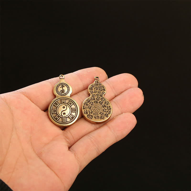 Buddha Stones Anhänger mit Bagua-Kürbis-Motiv aus Messing, Pi Xiu, Fünf-Kaiser-Münzen, Schutzamulett-Schlüsselanhänger - image 15