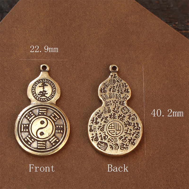 Buddha Stones Anhänger mit Bagua-Kürbis-Motiv aus Messing, Pi Xiu, Fünf-Kaiser-Münzen, Schutzamulett-Schlüsselanhänger - image 16