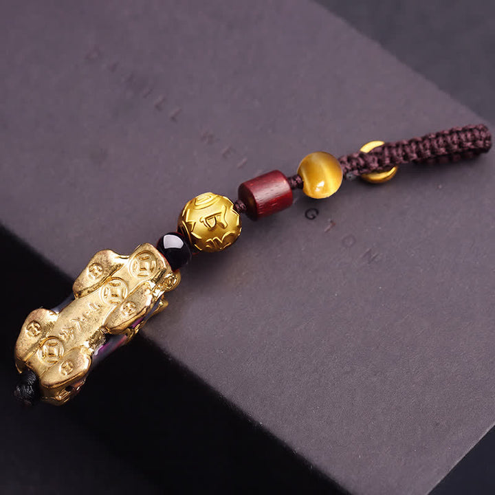 Buddha Stones Auto-Schlüsselanhänger aus geflochtenem Seil mit Farbwechselmotiv „Pi Xiu – Reichtum und Energie“ aus Messing - image 2